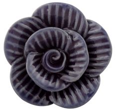 Purple Medium Rose Ceramic Cabinet Knob